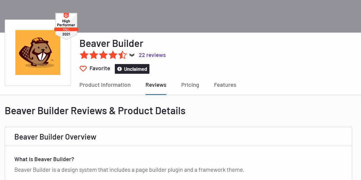 Beaver reviews on G2