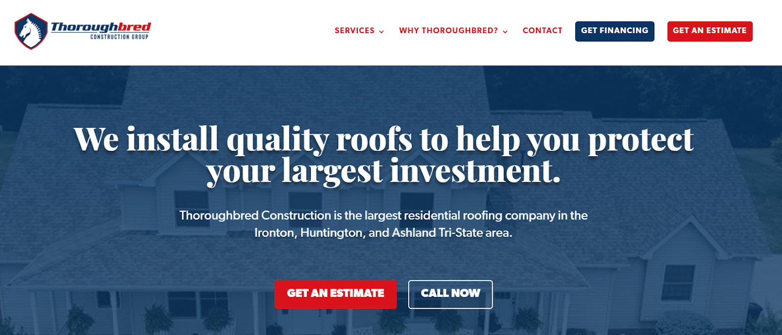 Thoroughbred Construction website