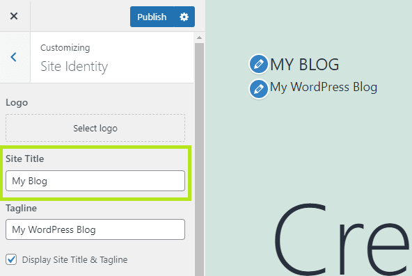 Changing WordPress site title