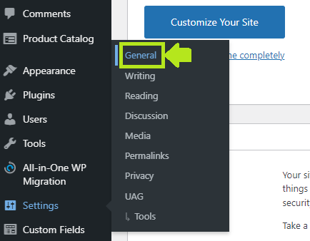 How to change your WordPress site title in Settings