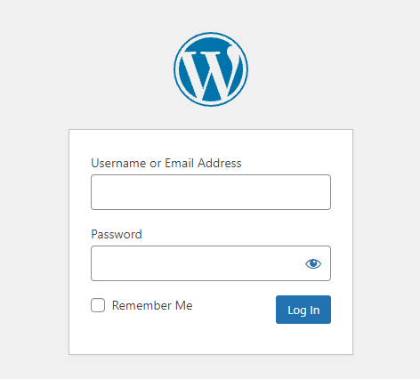 WordPress login page