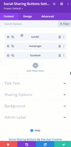 Social sharing buttons in Divi
