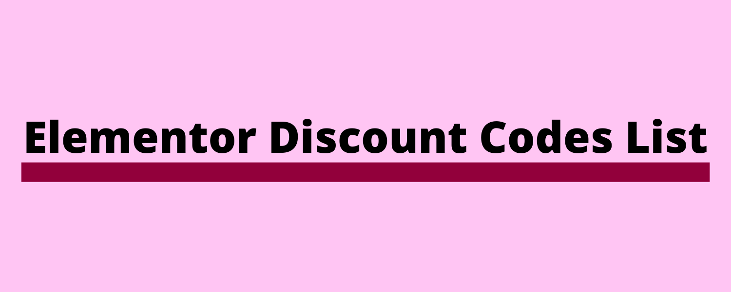 Elementor discount codes list