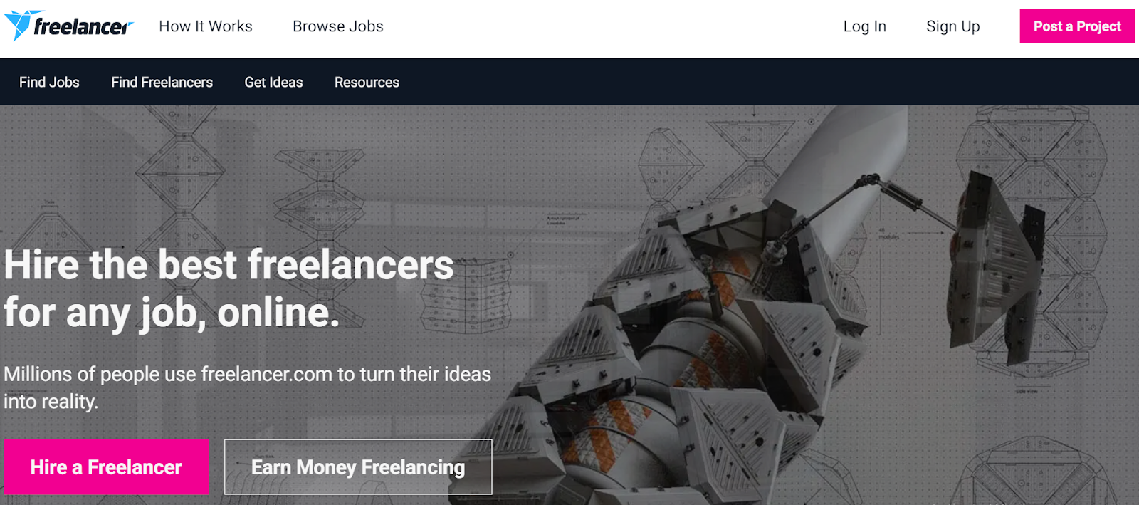 Freelancer home page