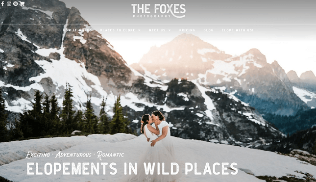 The Foxes Photography Elementor website