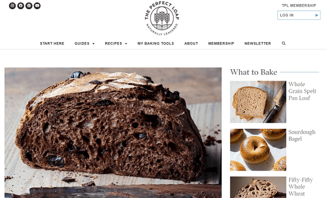 The Perfect Loaf Elementor website