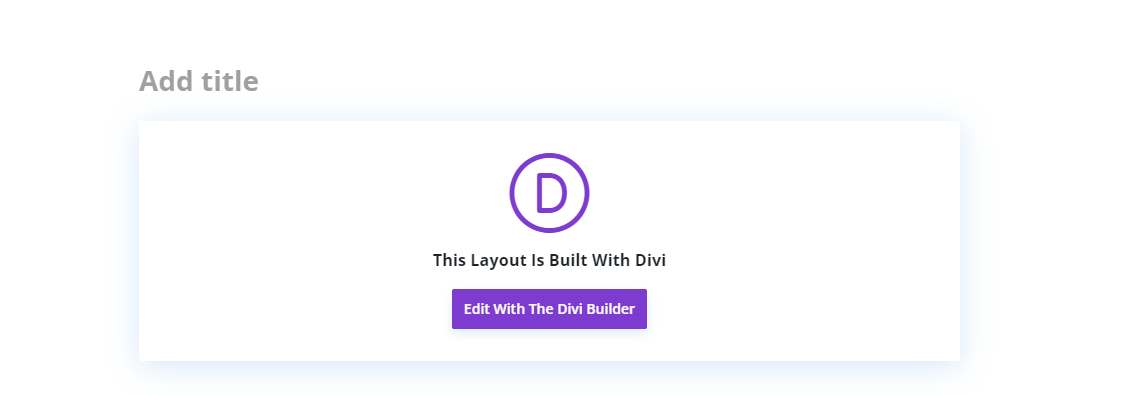 Edit with the divi builder button