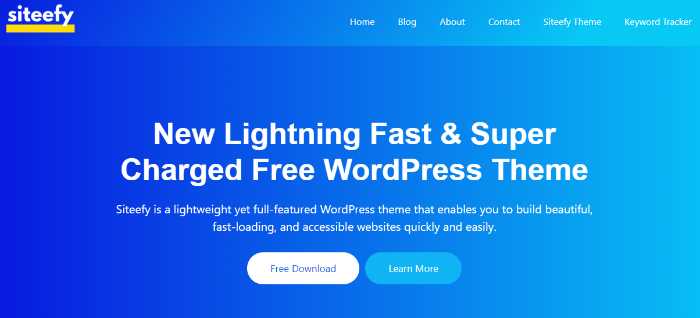 Siteefy WordPress Theme Download Page