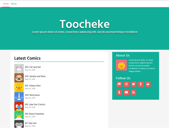 Toocheke WordPress Webcomic Theme