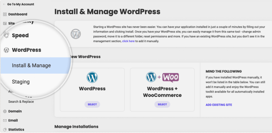 Installing WordPress with Siteground
