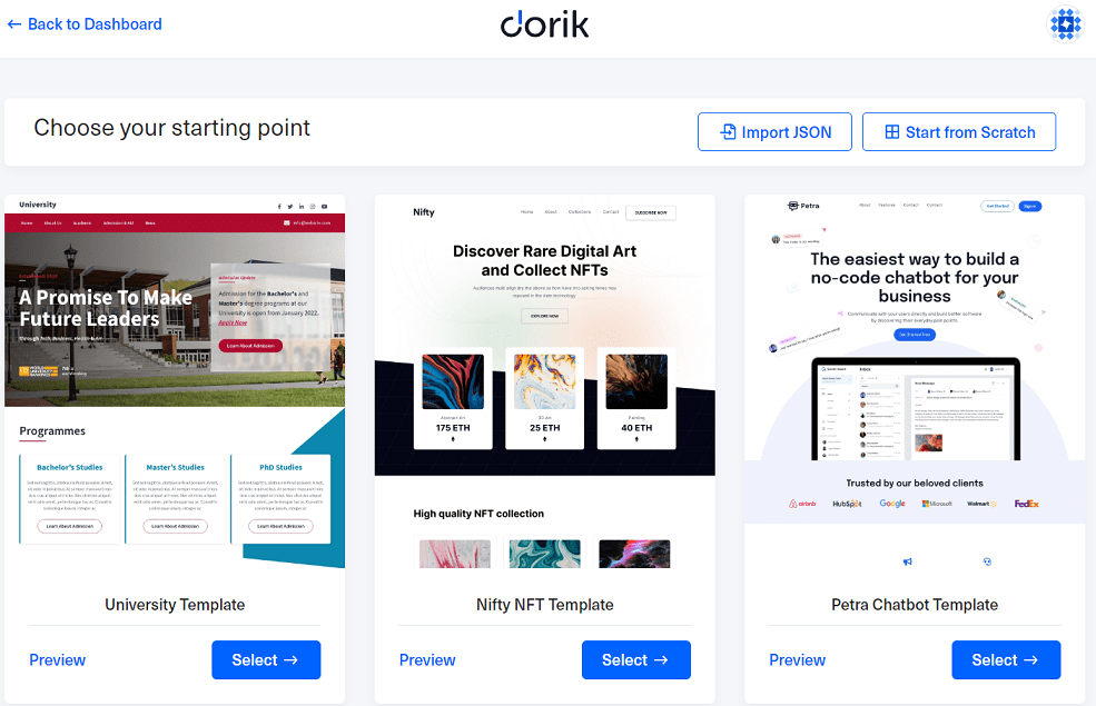Dorik templates