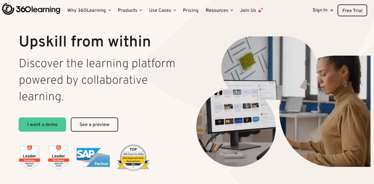 360Learning homepage