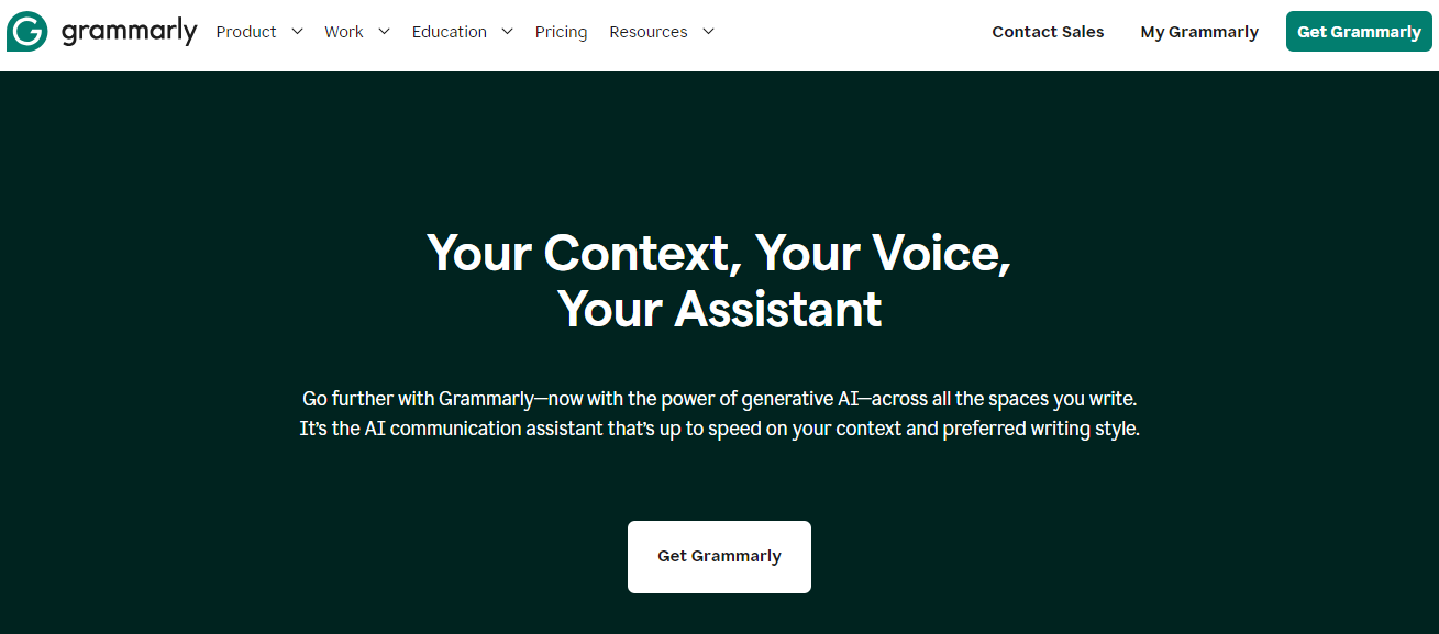Grammarly homepage
